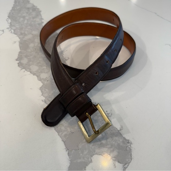 Coach Cowhide Leather Solid Brass Square Buckle Dark Brown Belt #7602 Sz‎ 38 EUC - Picture 12 of 12